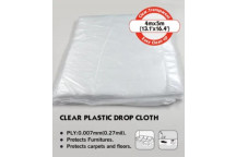 SHEET DROP CLEAR PLASTIC 81374 4M X 5M ROLLINGDOG