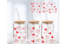 RED HEARTS WRAP VINYL CRAFT UV DTF STICKER