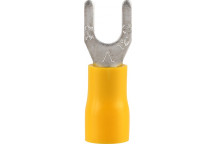 RUWAG PRE-INS SPADE TERMINAL YELLOW 6MM 25 PER PACK