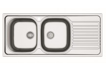 BRECIA DOUBLE BOWL SINK INCLUDING WASTE 1160X500MM