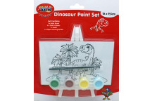 CRAFT DINOSAUR INCL PAINT BRUSH CANVAS AND EASEL PAINT SET