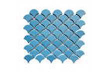 DUSTY AQUATIQUE RECYCLE GLASS FAN MATT MOSAIC 297X294MM