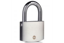 YALE BRASS SATIN CHROME PADLOCK 70MM
