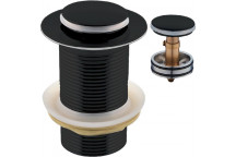 BREVIK BASIN WASTE UNSLOTTED POPUP BLACK 32MM