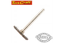 TORK CRAFT MINI STEEL CARBON BRUSH 19.1MM WHEEL SHANK 3.2MM