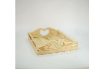 WOOD PALLET HEART TRAY 350X270MM