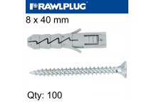 FIXING EXPANSION PLUG WITH SCREW 8X40MM TUB 100PIECE
