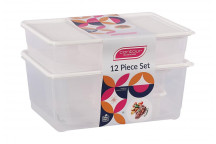 CONTOUR WHITE PLASTIC CONTAINER SET 12 PIECE