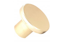 BRUSHED BRASS FLAT BUTTON KNOB 30MM