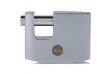 YALE BRASS SATIN CHROME RECTANGULAR PADLOCK 61MM