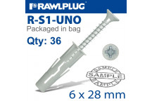 Universal Nylon Plug 6x28mm 36 Pack