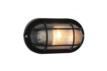 EUROLUX E27 BLACK OVAL GRID PLASTIC BULKHEAD 230V
