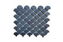 DUSTY NOIR RECYCLE GLASS FAN MATT MOSAIC 297X294MM