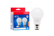 EUROLUX LED BULB A62 B22 WARM WHITE 9W 2 PACK