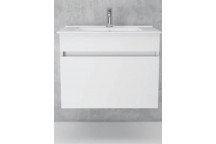 WALL HUNG WHITE SINGLE DRAWER WOOD BATHROOM CABINET 460X610X470MM