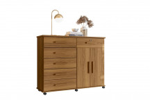 6 DRAWERS AND 2 DOOR PLATINA CHEST