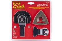 TORK CRAFT QUICK CHANGE OSCILLATING TILE WORKING ACCESSORY KIT 4 PIECE