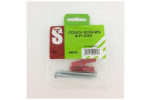 SAFETOP SCREW COACH WALL PLUG 6X60MM 2PP