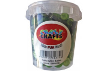 BUTTON CRAFT TUB GREEN AND YELLOW