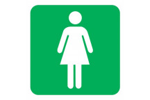 LADIES TOILET SIGN GREEN 190X190MM