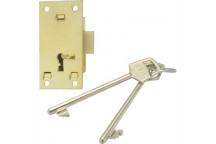 LOCK CUPBOARD 2L BRASS PLATED 64MM