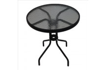 TABLE 80CM TEMPERED GLASS TOP GRAHITE