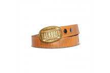 ANTIQUE BRASS BUCKLE TAN LADIES LEATHER BELT SIZE 28