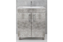 FREESTANDING CONCRETE OUBLE DOOR WOOD BATHROOM CABINET 820X610X470MM