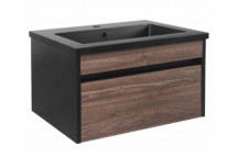 BIJIO WALL-HUNG CABINET VAGUE NOIRE SINGLE DRAWER WALNUT 600MM