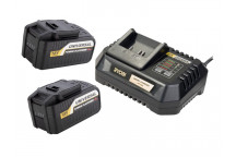 RYOBI CORDLESS CHARGER AND BATTERIES KIT 2X6000MAH