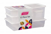 CONTOUR WHITE PLASTIC CONTAINER SET 12 PIECE
