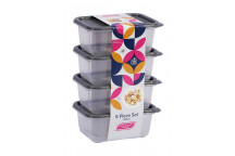 CONTOUR CHARCOAL PLASTIC CONTAINER SET 4X200ML