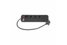 ELECTRICMATE BLACK 12WAY MULTIPLUG SINGLE SWITCH