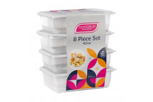 CONTOUR WHITE PLASTIC CONTAINER SET 4X425ML