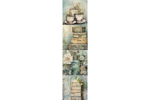 DECOUPAGE VINTAGE GREEN SET 4PP 4XBLOCKS
