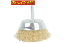 TORK CRAFT WIRE CUP BRUSH SHAFT BLISTER 75MMX6MM