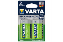VARTA RECHARGEABLE BATTERY D3000MAH 2 PER PACK