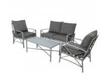 NINGBO ARLENE PATIO LOUNGE SET 4-SEAT 1XCOFFEE TABLE GREY
