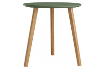 GREEN TABLE TOP WITH WOOD LEGS 40CM X 40CM