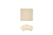 WOOD SQUARE COASTER 10CM 4PIECE