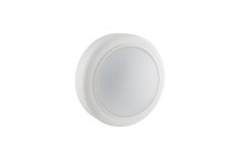 EUROLUX SMALL ROUND COOL WHITE WHITE PLASTIC LED BULKHEAD 230V 8W