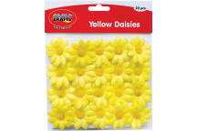 YELLOW CRAFT ARTIFICIAL DAISIES 45MM 20PIECE