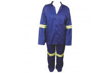 MAT-SAFE OVERALL CONTI SUIT WITH REFLECTIVE TAPE ROYAL BLUE 2PIECE SIZE 46