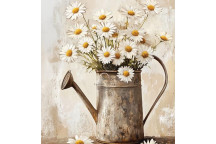 DAISY WATERING CAN DECOUPAGE A4