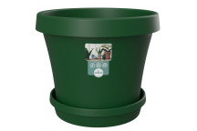 SEBO DARK GREEN PLASTIC POT AND SAUCER SET 20CM