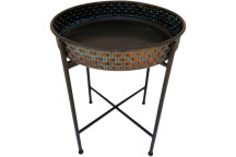 METAL ROUND SMALL TABLE TRAY 41X52CM