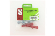 SAFETOP SCREW COACH WALL PLUG 8X60MM 2PP