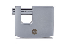 YALE BRASS SATIN CHROME RECTANGULAR PADLOCK 70MM