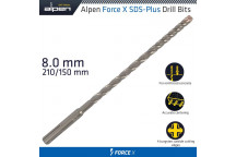 ALPEN FORCE X 8.0 X 210/150 SDS-PLUS DRILL BIT X4 CUTTING EDGES