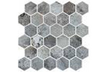 STEEL GREY LARGE HEXAGON POLISHED MOSAIC 302X262MM